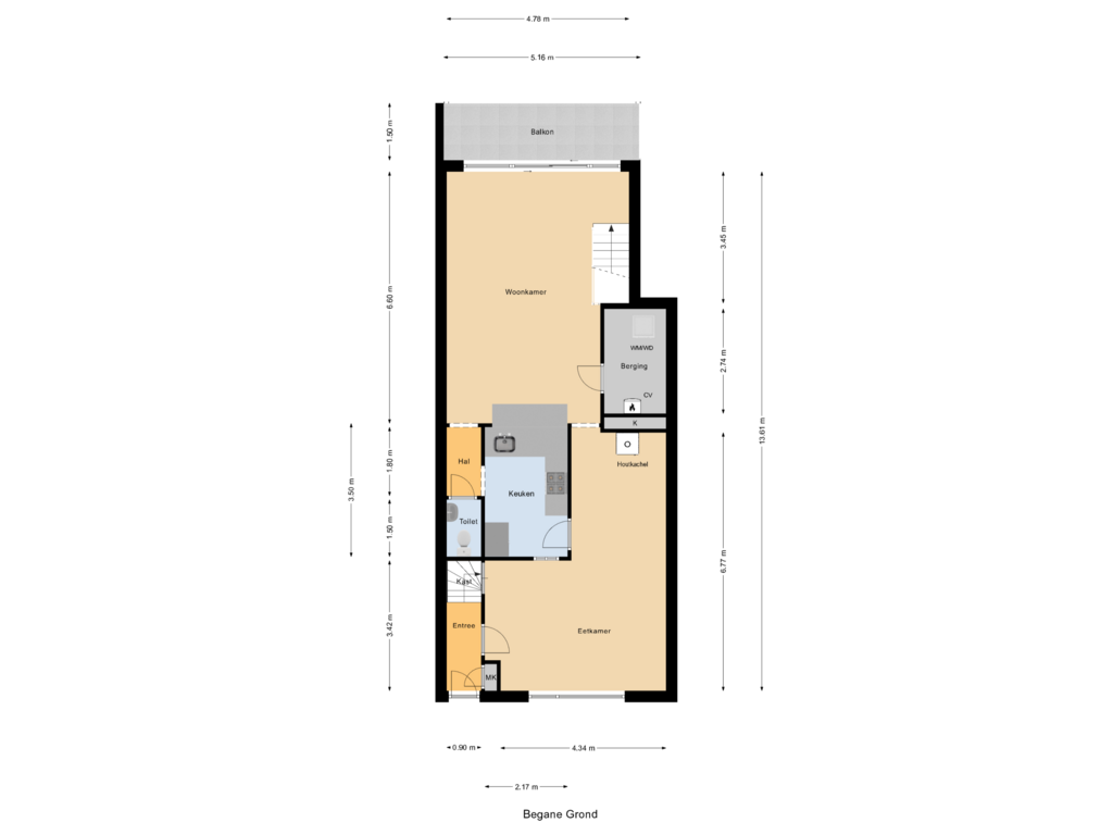 View floorplan of Begane Grond of Stoofdijk 95