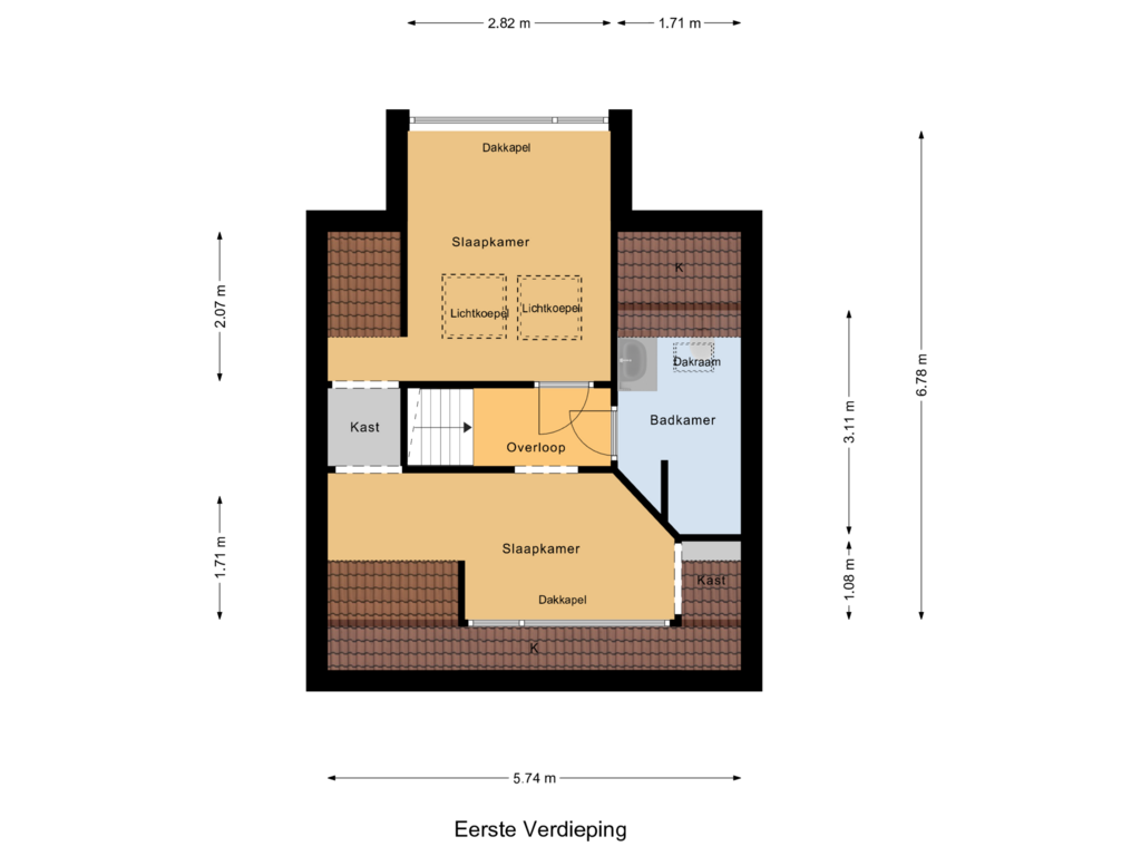 View floorplan of Eerste Verdieping of Stoofdijk 95