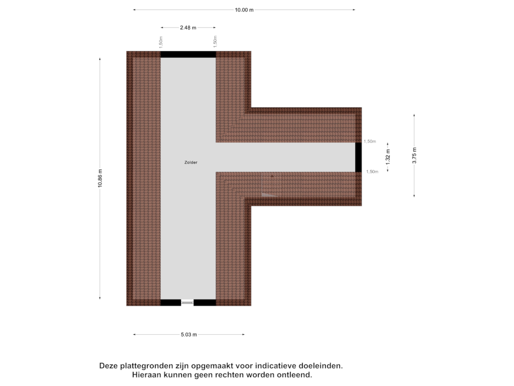 Bekijk plattegrond van Zolder van Plevierstraat 15