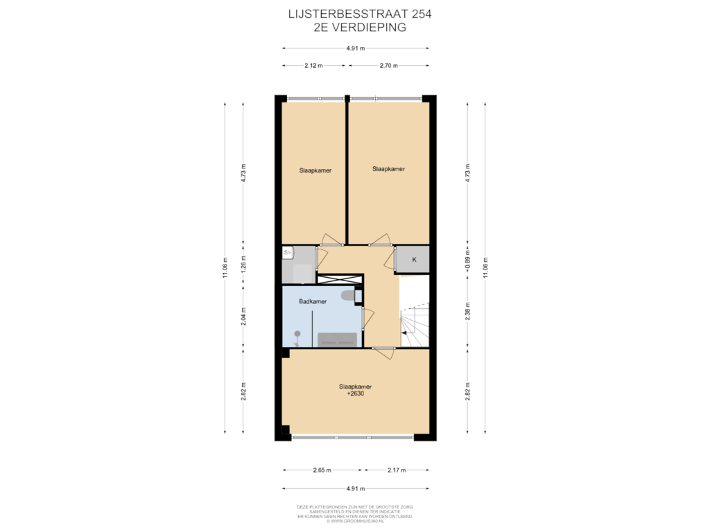 Bekijk plattegrond van 2E Verdieping van Lijsterbesstraat 254