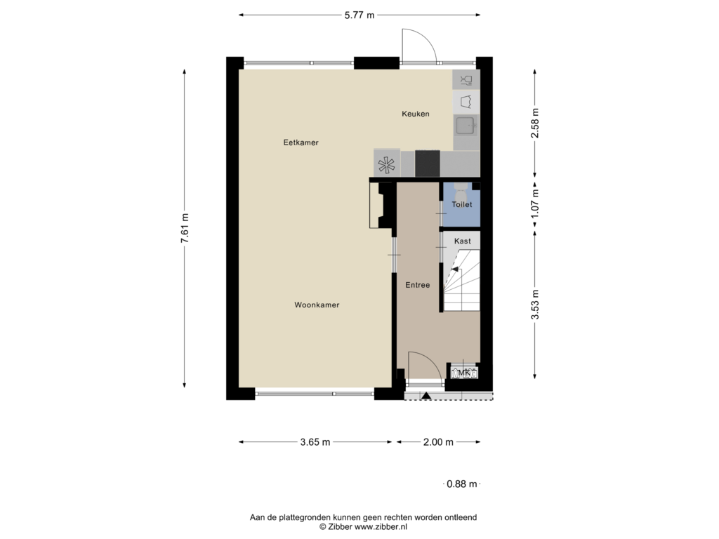 View floorplan of Begane Grond of Vlietstraat 31