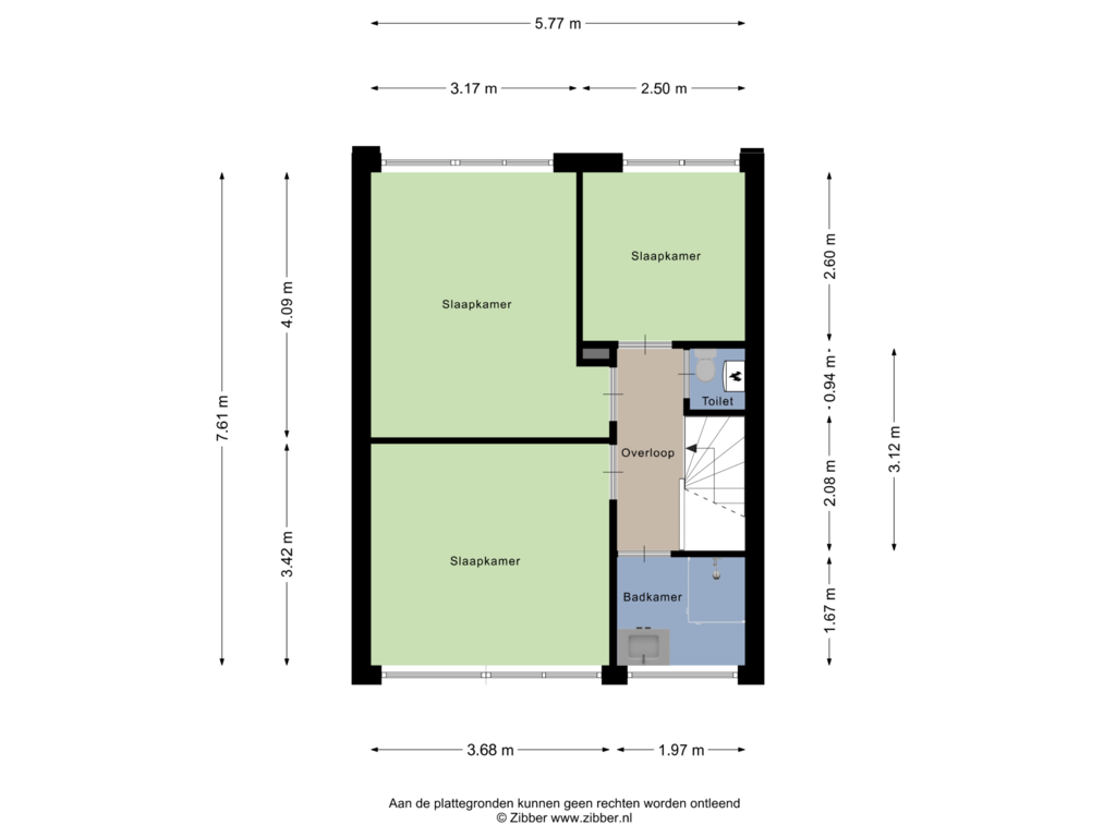 View floorplan of Eerste Verdieping of Vlietstraat 31