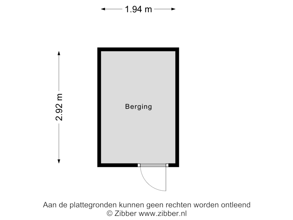 View floorplan of Berging of Vlietstraat 31