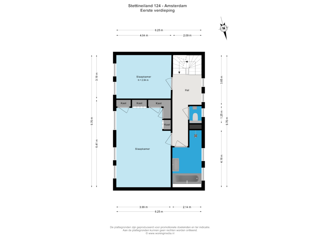 Bekijk plattegrond van Eerste verdieping van Stettineiland 124