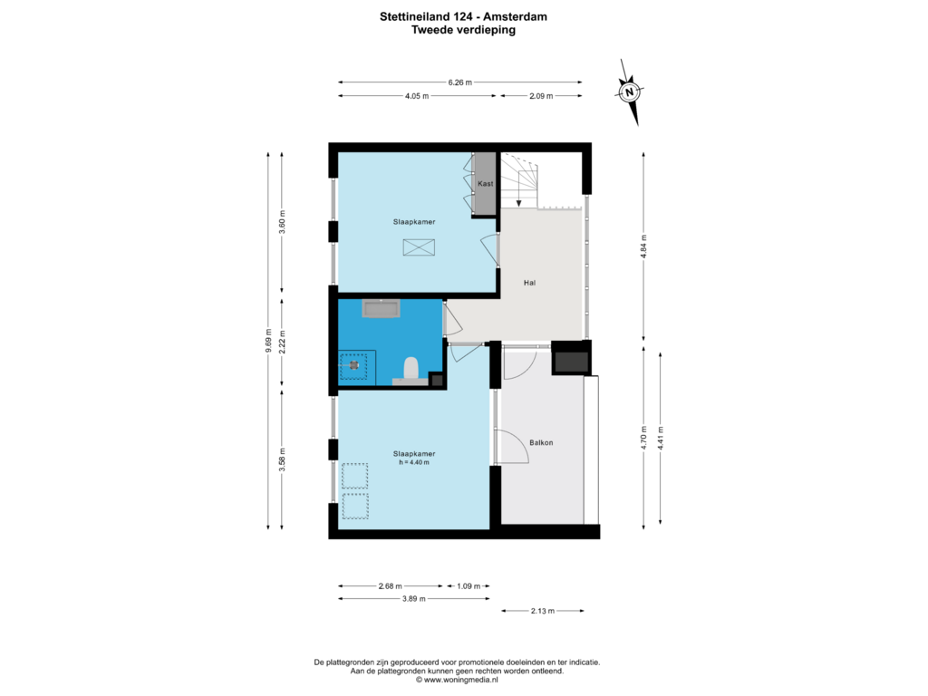 View floorplan of Tweede verdieping of Stettineiland 124