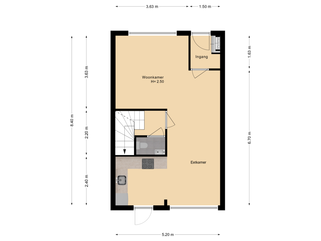 Bekijk plattegrond van Begane grond van Molensteen 9