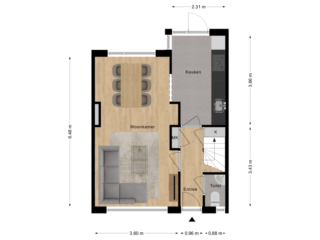 View floorplan of Begane Grond of Egelantierlaan 4