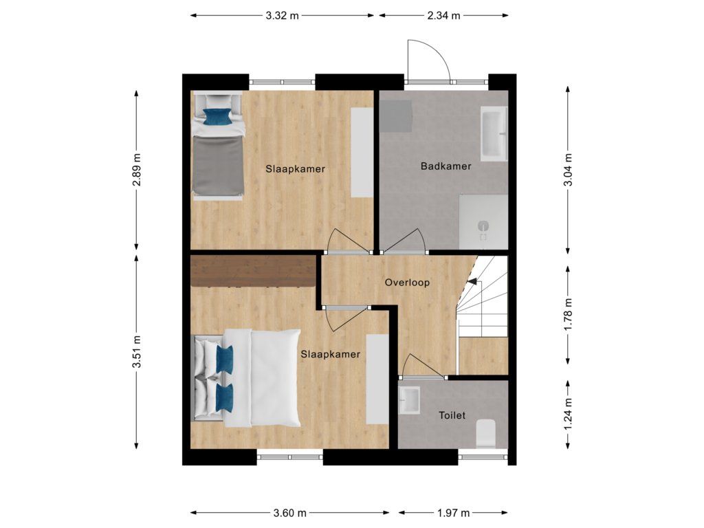 View floorplan of 1e Verdieping of Egelantierlaan 4