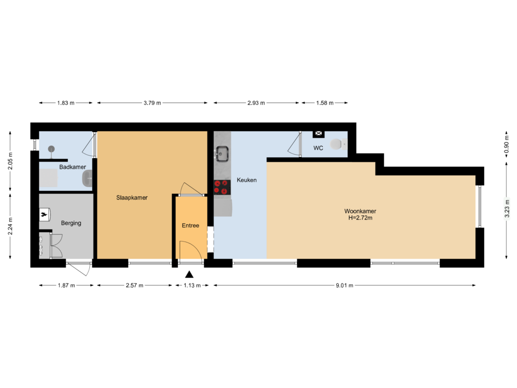 View floorplan of Appartement of Alexander Bellstraat 45-A