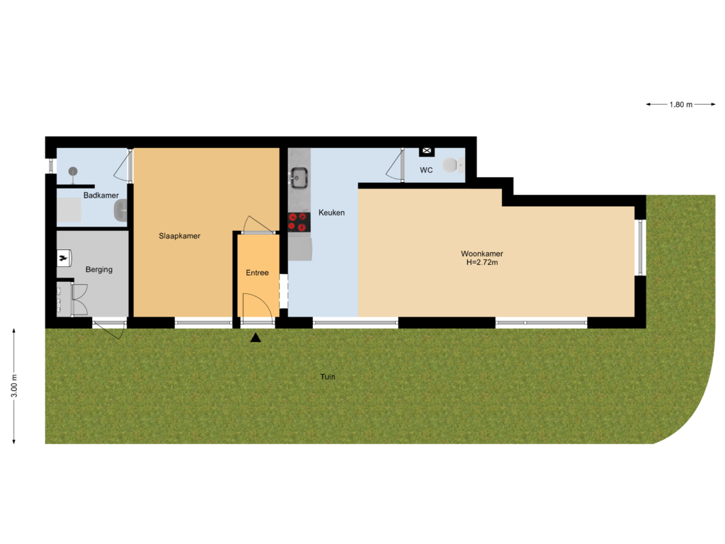 View floorplan of Appartement (copy) of Alexander Bellstraat 45-A