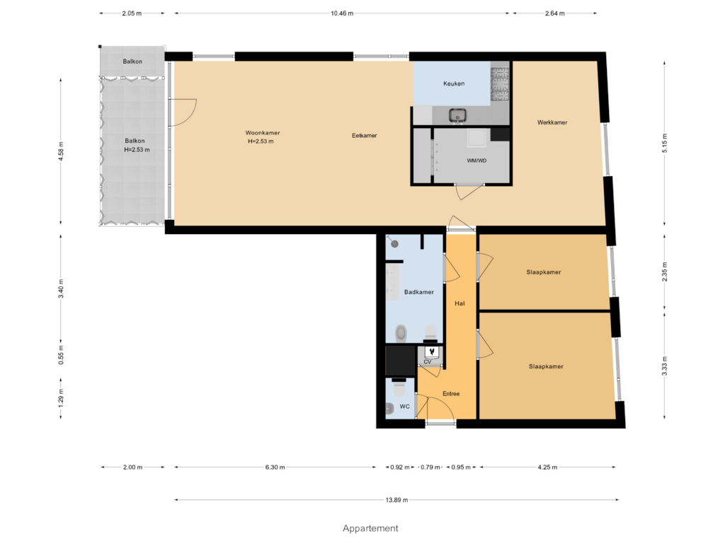 View floorplan of Appartement of Plantsoen Welgelegen 35