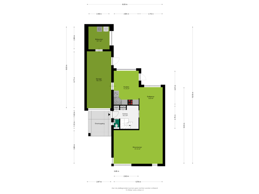 View floorplan of Begane Grond of Dijkstraat 184