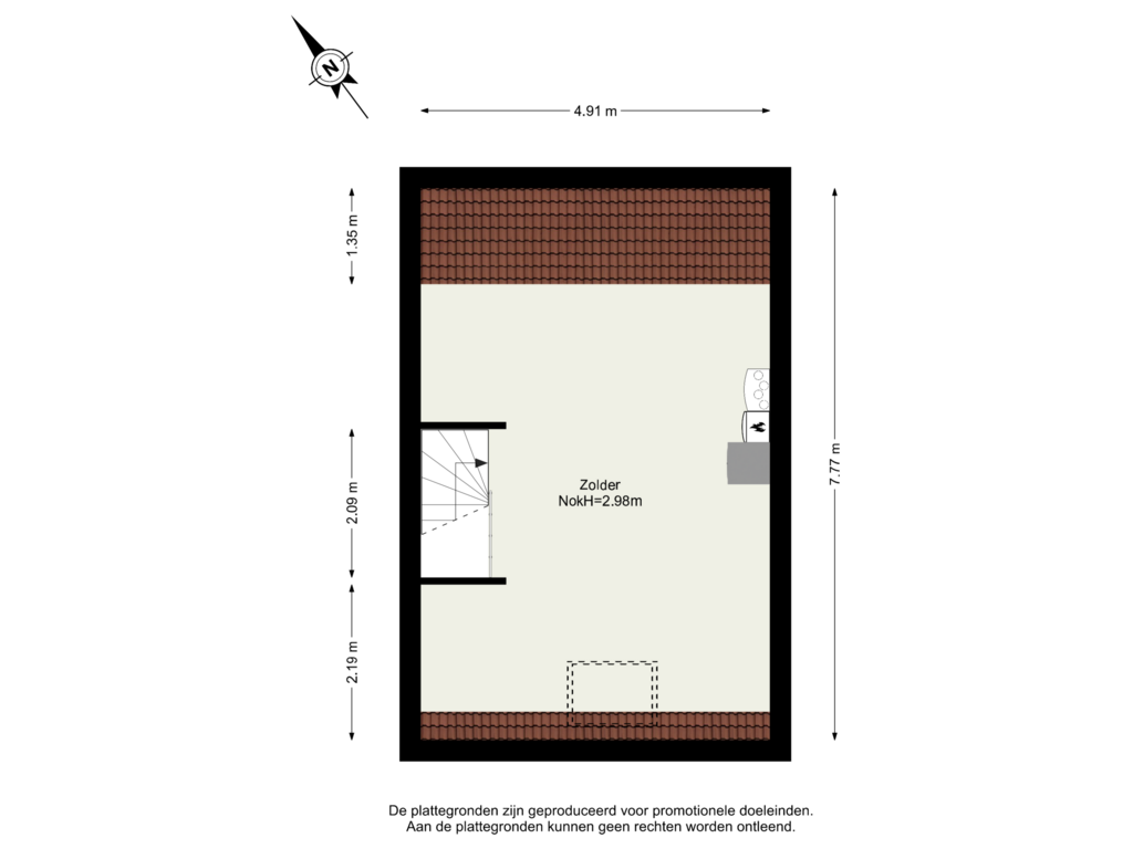 View floorplan of 2de Verdieping of Wassenaer van Obdamstraat 5