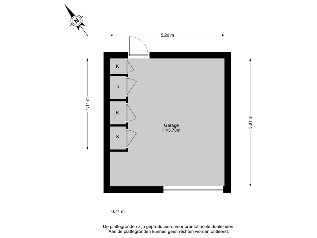 View floorplan of Garage of Wassenaer van Obdamstraat 5