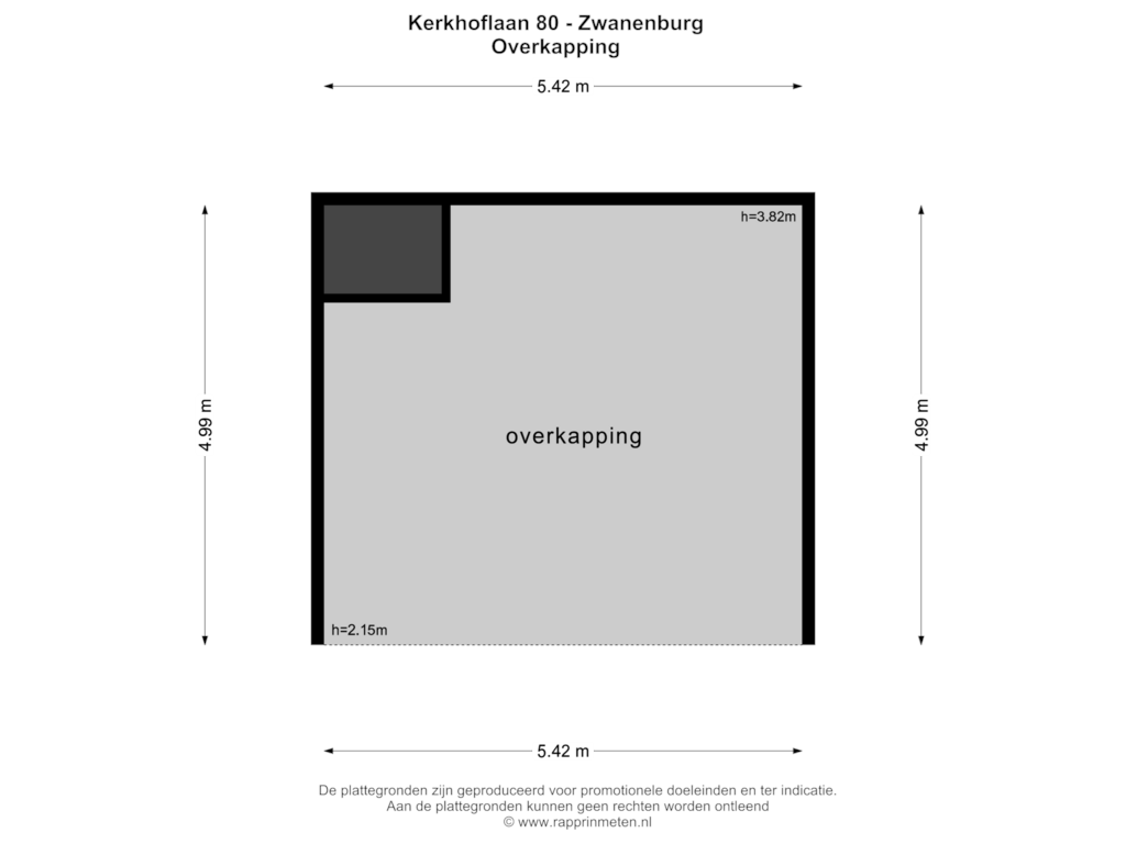 Bekijk plattegrond van OVERKAPPING van Kerkhoflaan 80