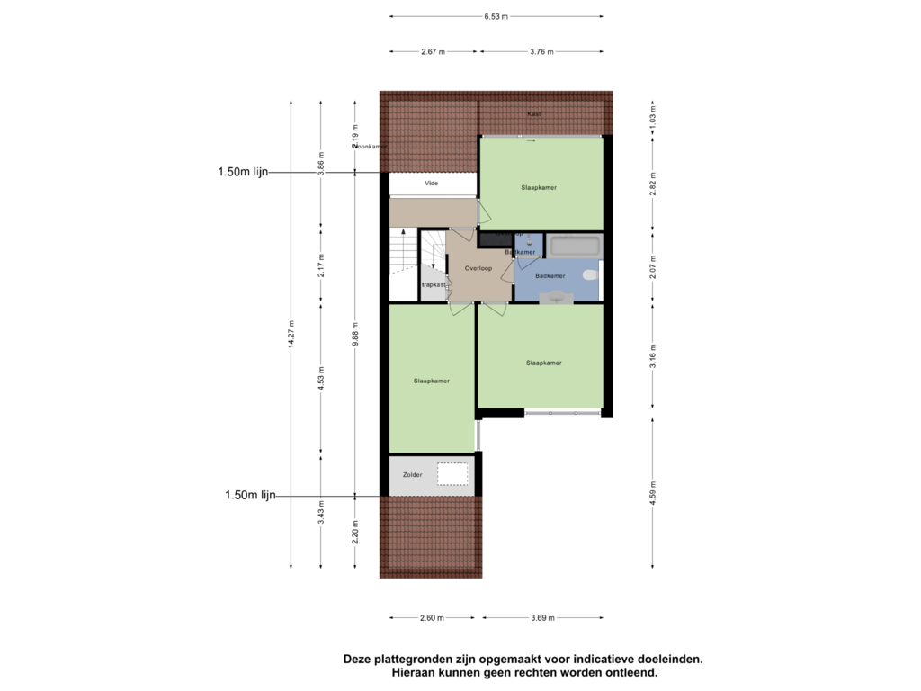 View floorplan of Eerste verdieping of Vivaldiweg 51