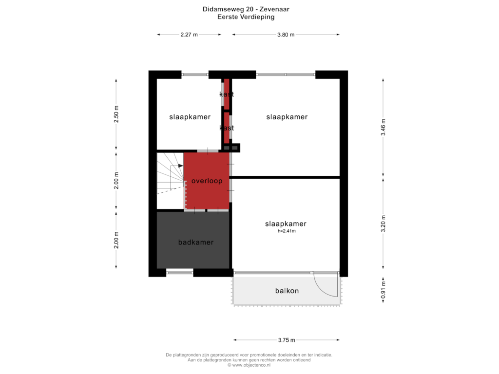 Bekijk plattegrond van EERSTE VERDIEPING van Didamseweg 20