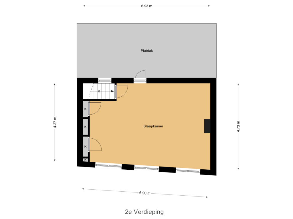 Bekijk plattegrond van 2e Verdieping van Koepoortstraat 13