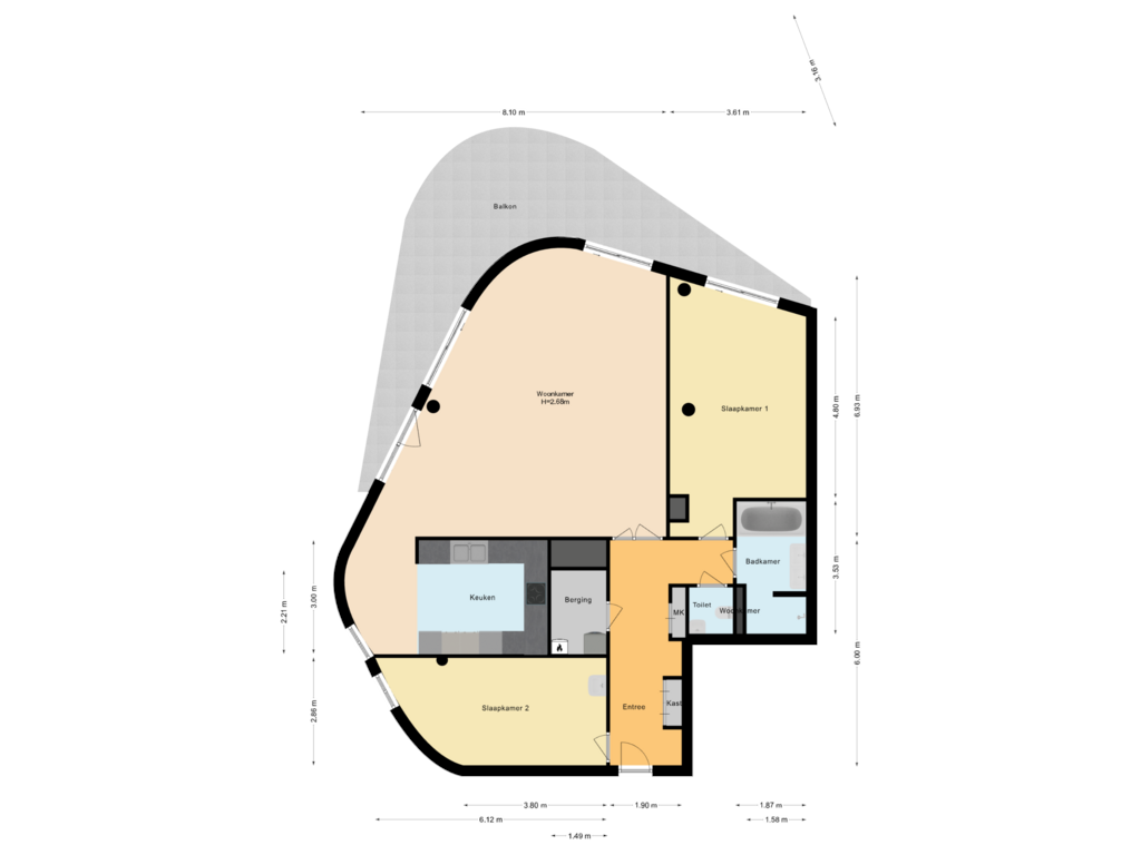 Bekijk plattegrond van Appartement van Koninginneweg 33