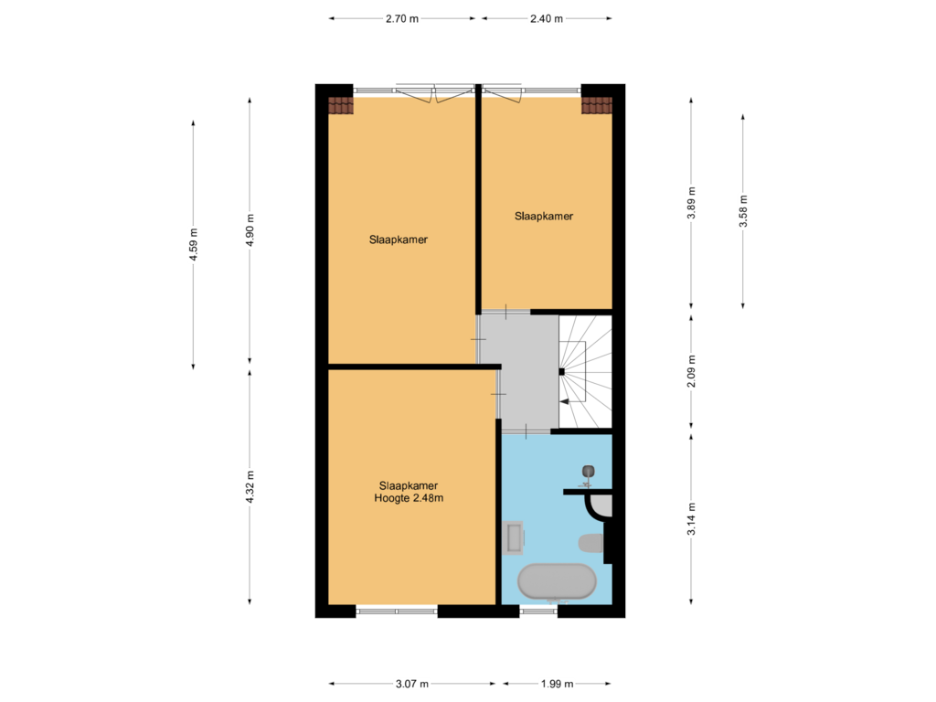 View floorplan of 1e verdieping of Schoener 112