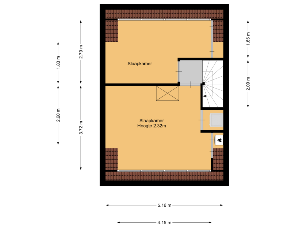 View floorplan of 2e verdieping of Schoener 112