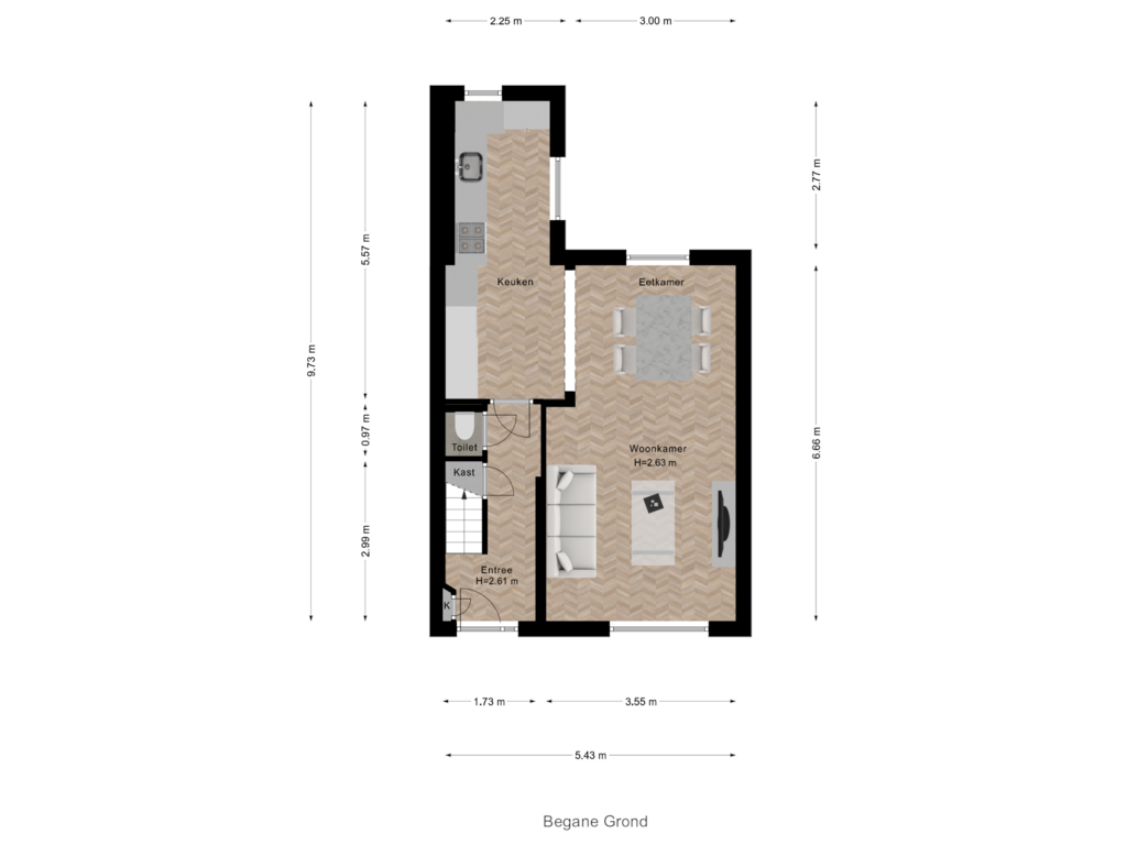 Bekijk plattegrond van Begane Grond van Overhandstraat 53