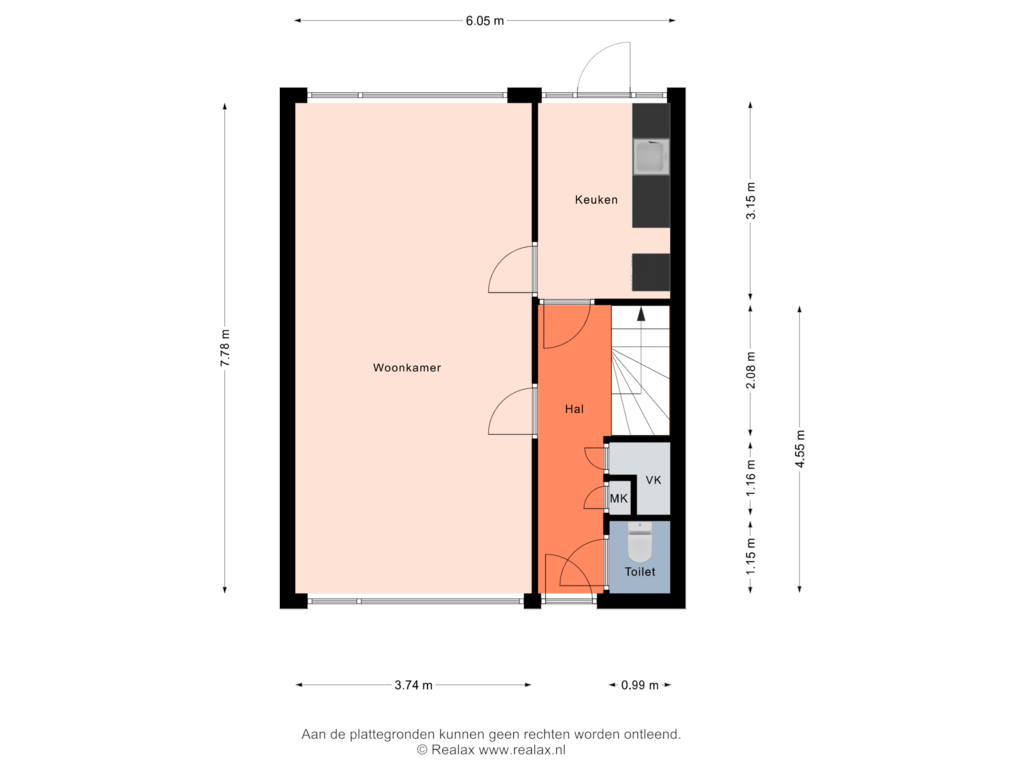 Bekijk plattegrond van Begane grond van Berkelstraat 25