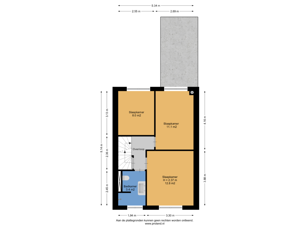 Bekijk plattegrond van 1e Verdieping van Carolinenburg 1