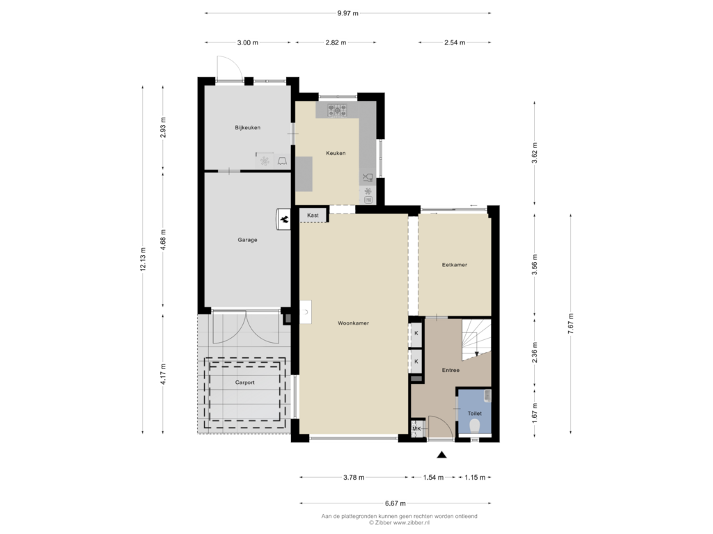 View floorplan of Begane grond of Elzenstraat 11