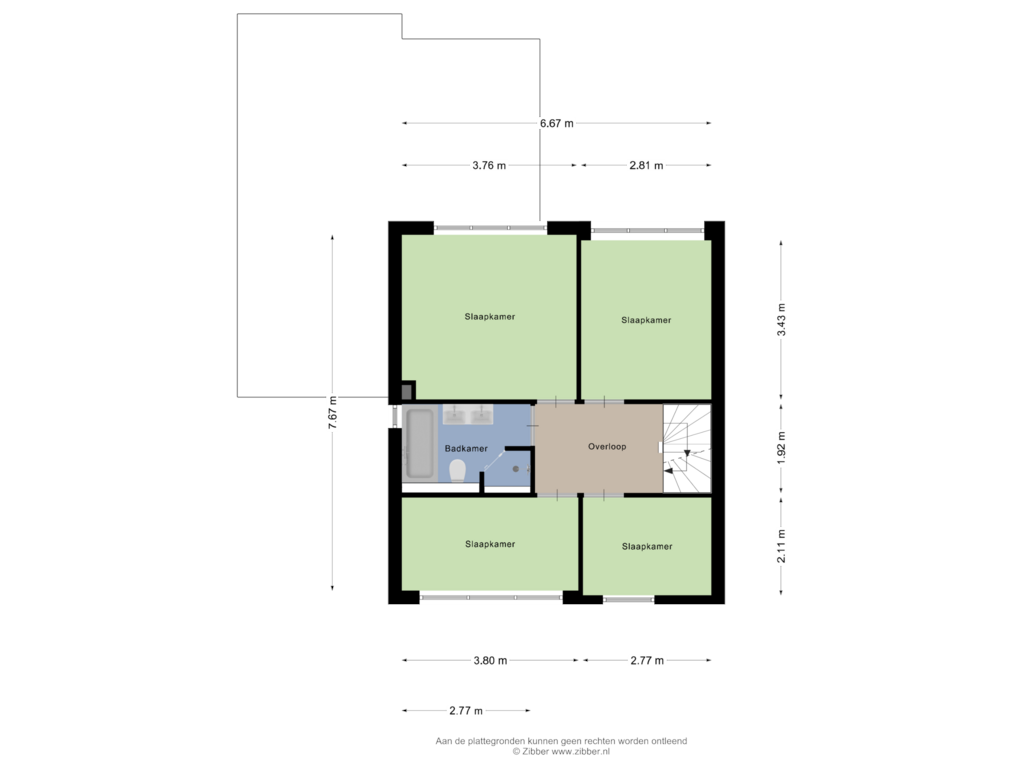 View floorplan of Eerste verdieping of Elzenstraat 11