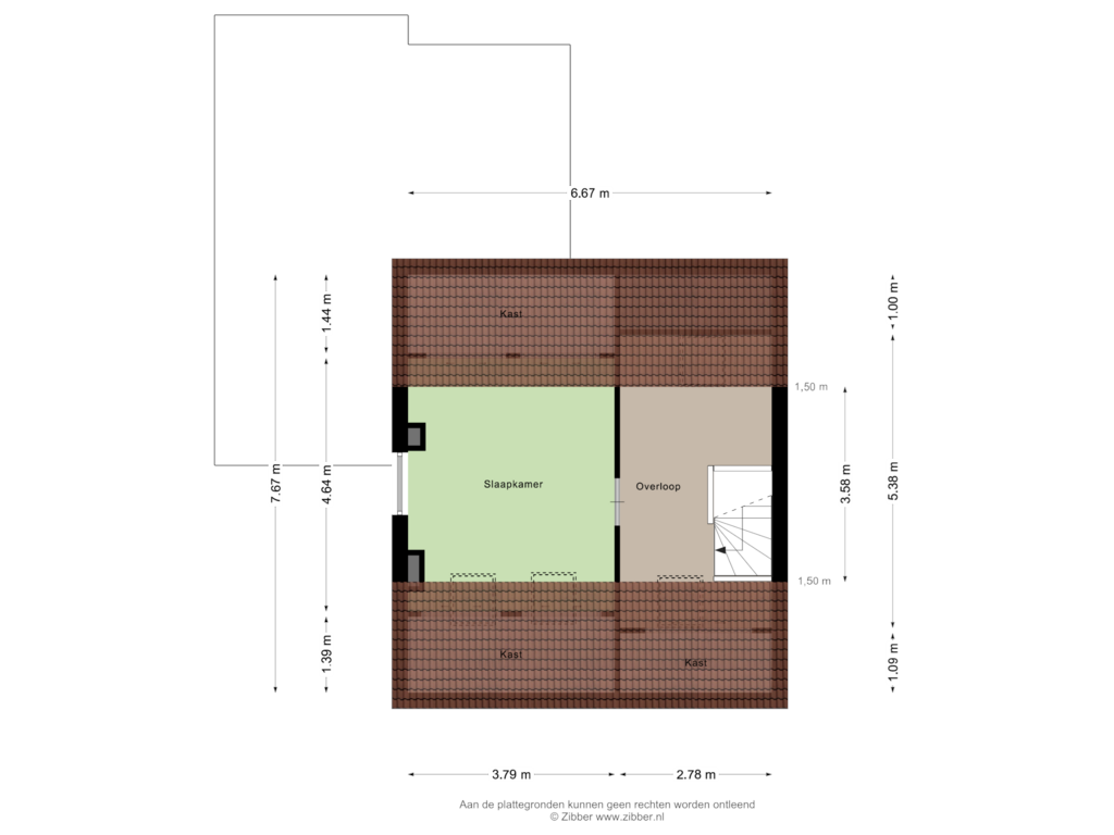 View floorplan of Tweede verdieping of Elzenstraat 11