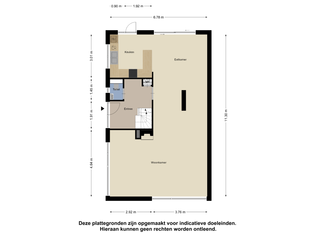 Bekijk plattegrond van Begane Grond van Zwarteweg 51-C