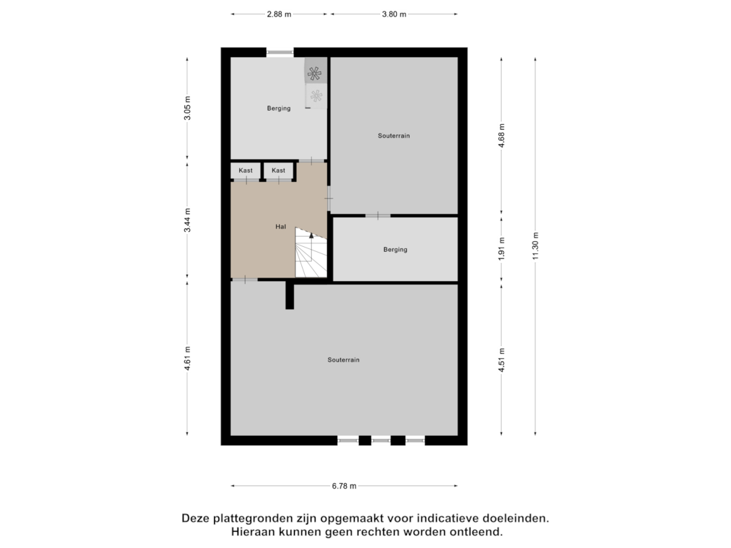 Bekijk plattegrond van Souterrain van Zwarteweg 51-C