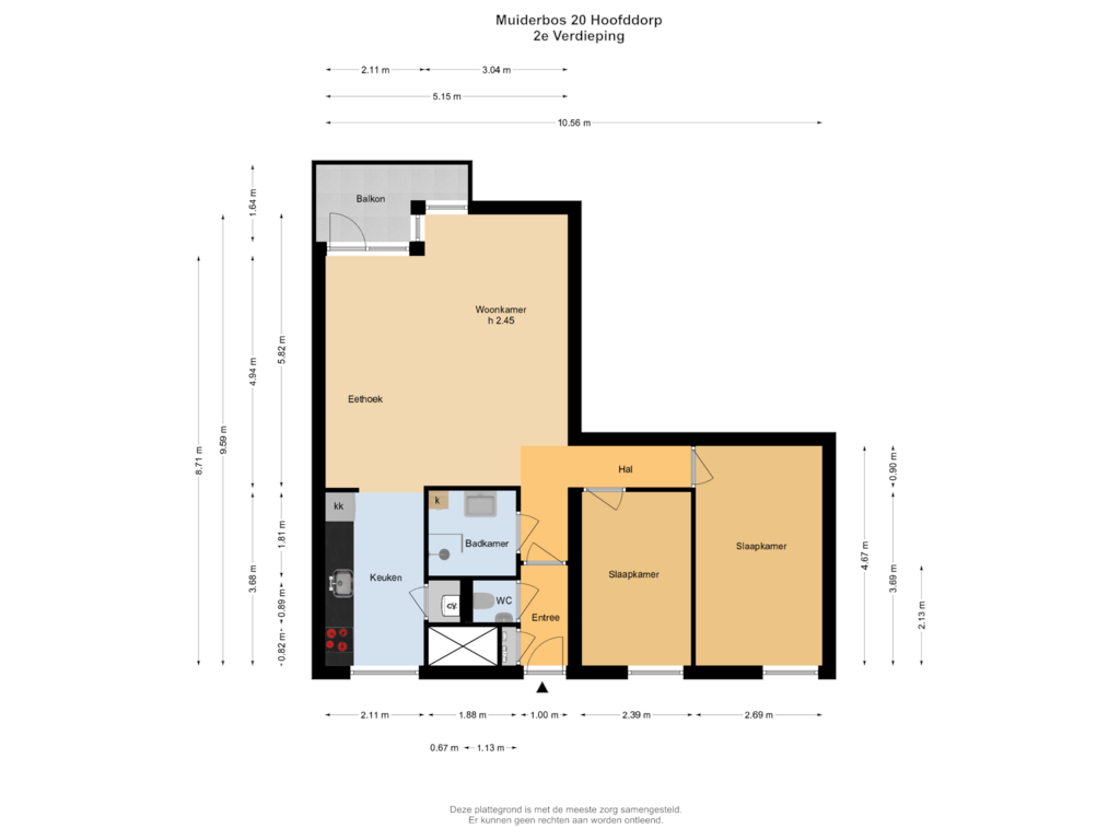 Bekijk plattegrond van 2e Verdieping van Muiderbos 20