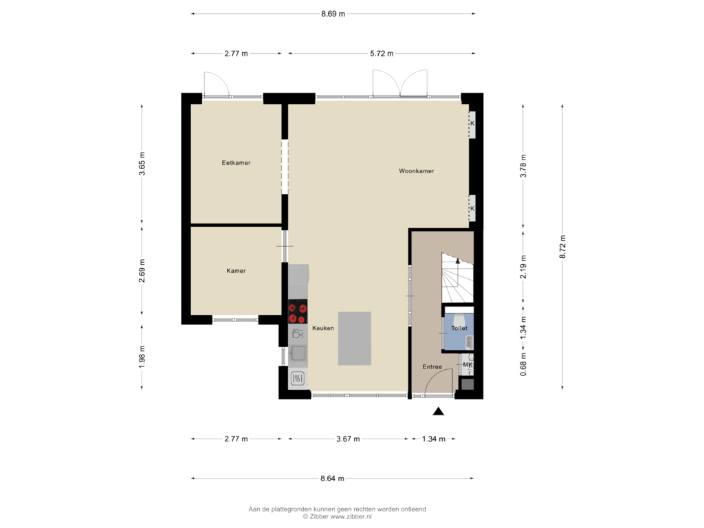 Bekijk plattegrond van Begane Grond van Monceaupark 4