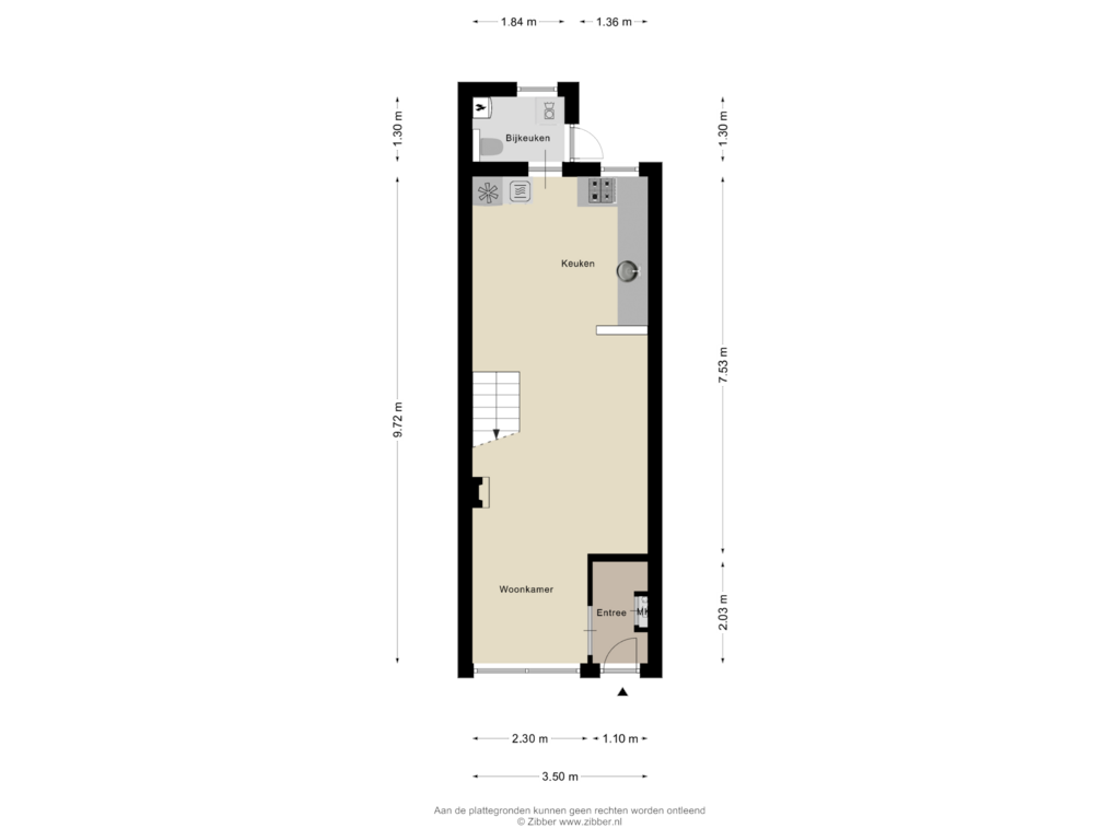 Bekijk plattegrond van Begane grond van Kapellestraat 6