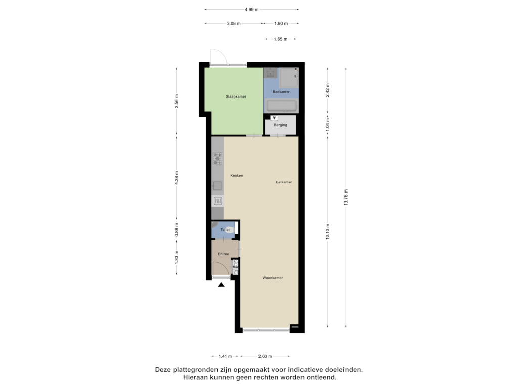 Bekijk plattegrond van Appartement van Nieuwe Zijds Burgwal 33-A