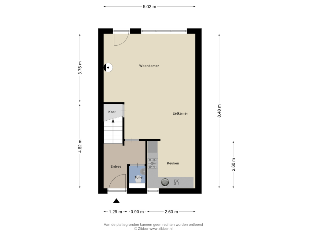 Bekijk plattegrond van Begane grond van Nieuwstraat 5