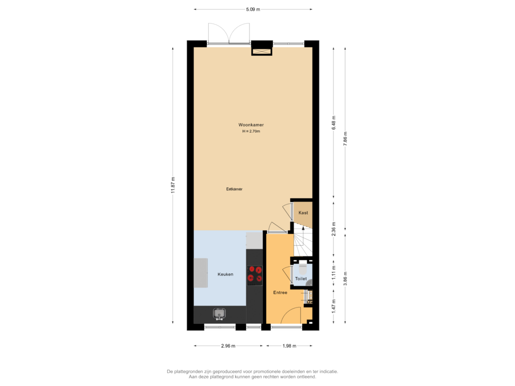 Bekijk plattegrond van Begane grond van Woestijnstraat 3