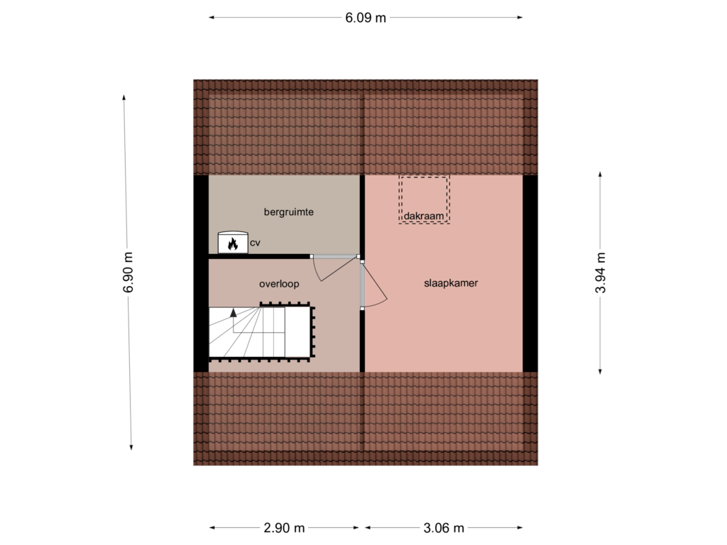 View floorplan of Zolder of Ouverturestraat 52