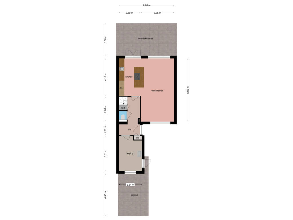 View floorplan of Begane grond of Ouverturestraat 52