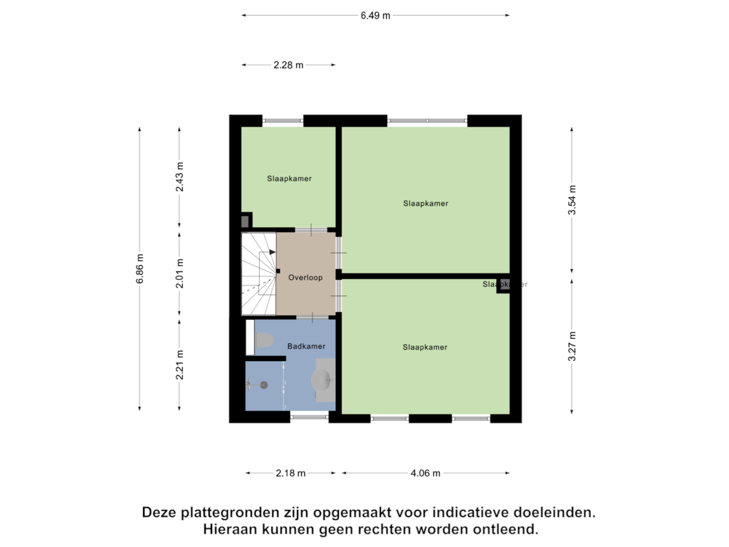 View floorplan of Eerste Verdieping of J.M.Houwenstraat 15