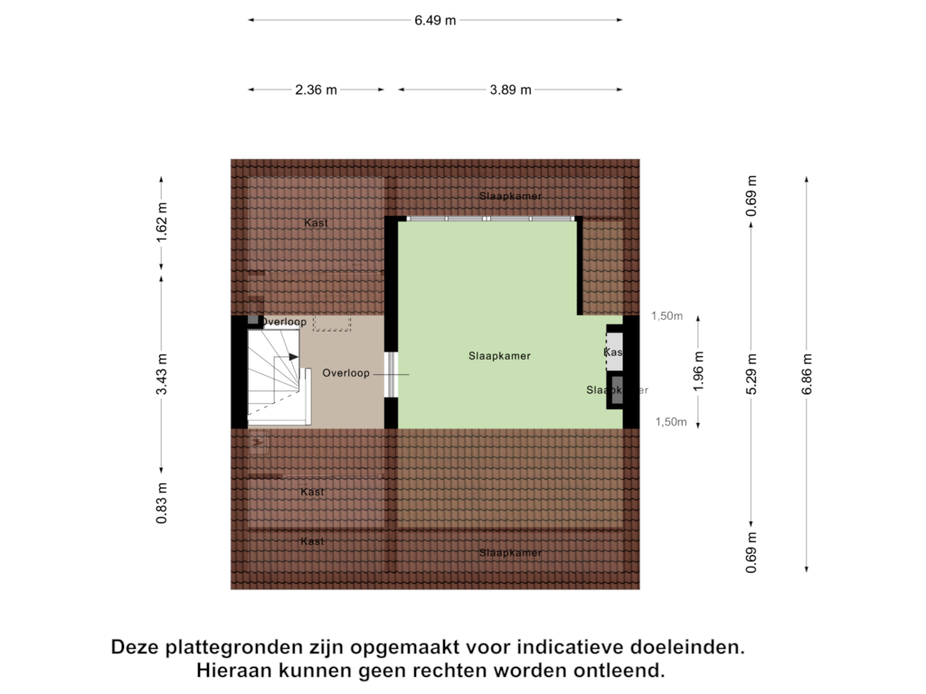 View floorplan of Tweede Verdieping of J.M.Houwenstraat 15