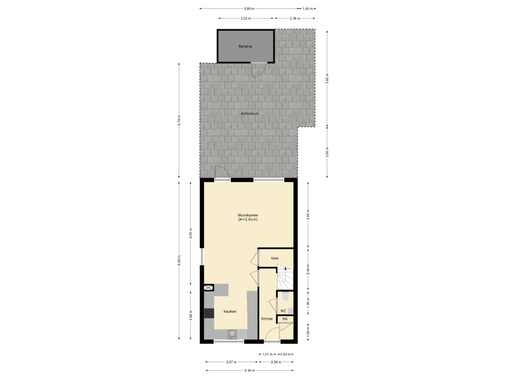 Bekijk plattegrond van tuinplan van Vissersdijk 33