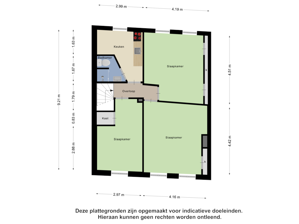 Bekijk plattegrond van Tweede Verdieping van Academiesingel 21-A