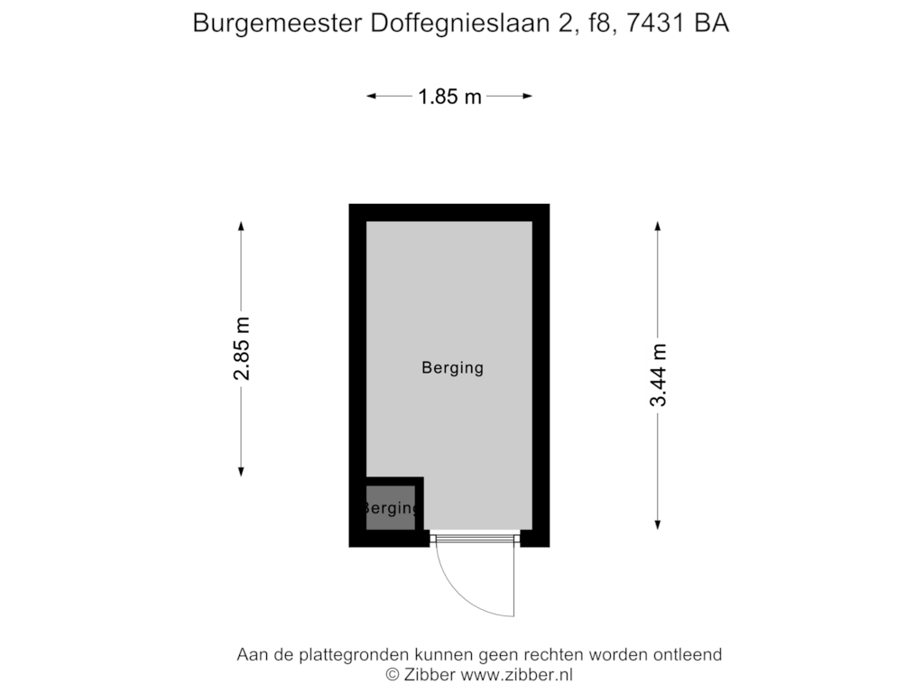 View floorplan of Berging of Burg. Doffegnieslaan 2-F8