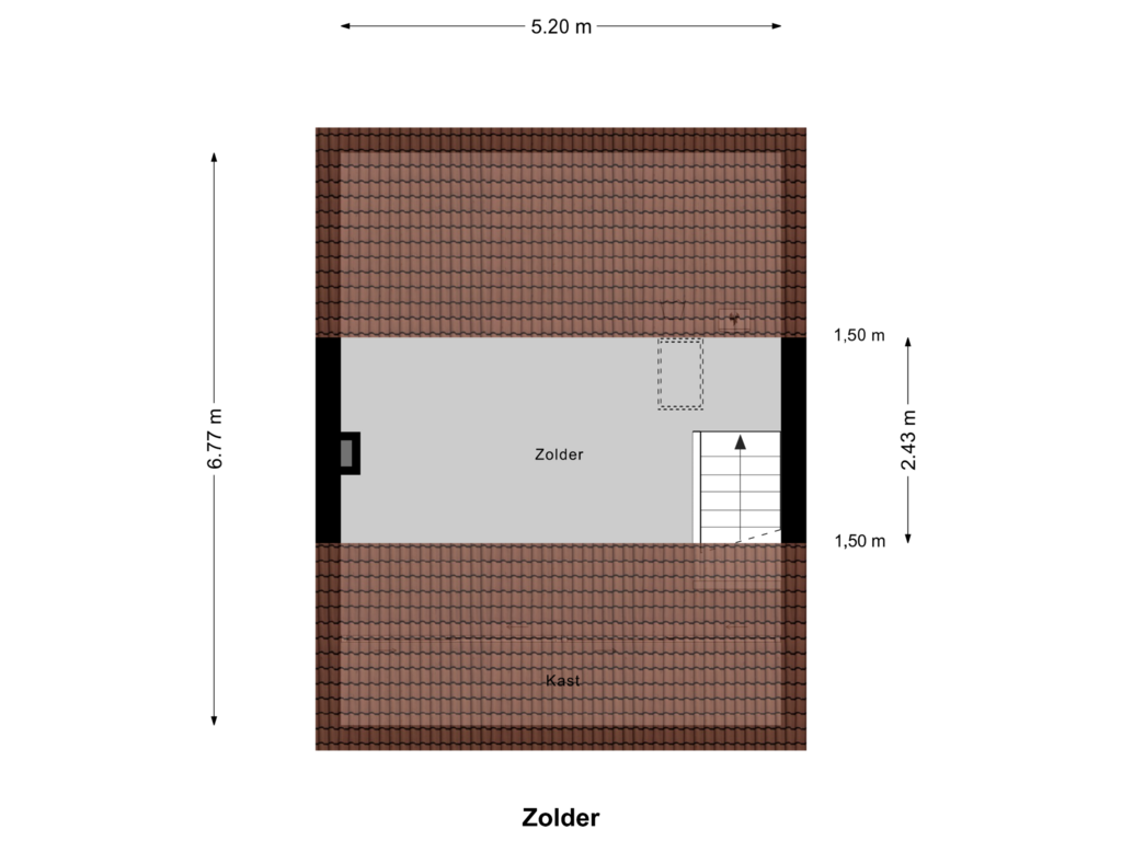 View floorplan of Zolder of Tormentilstraat 38