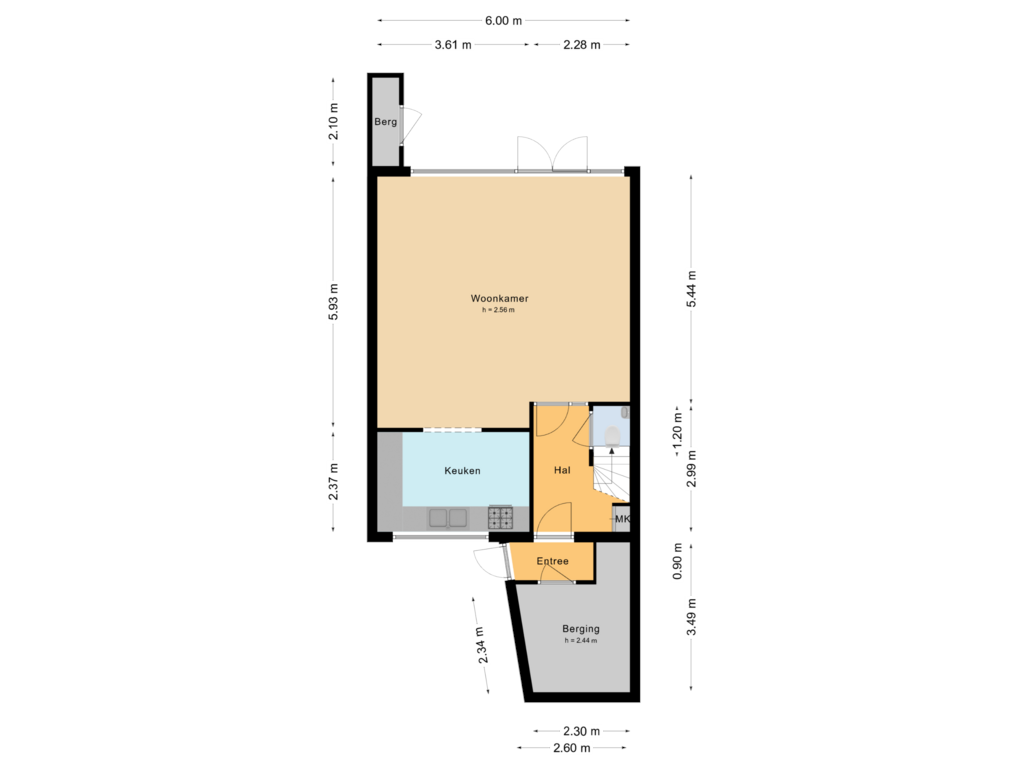 View floorplan of Begane grond of Jolstraat 162