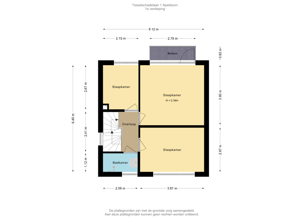 Bekijk plattegrond van 1e verdieping van Tesselschadelaan 1