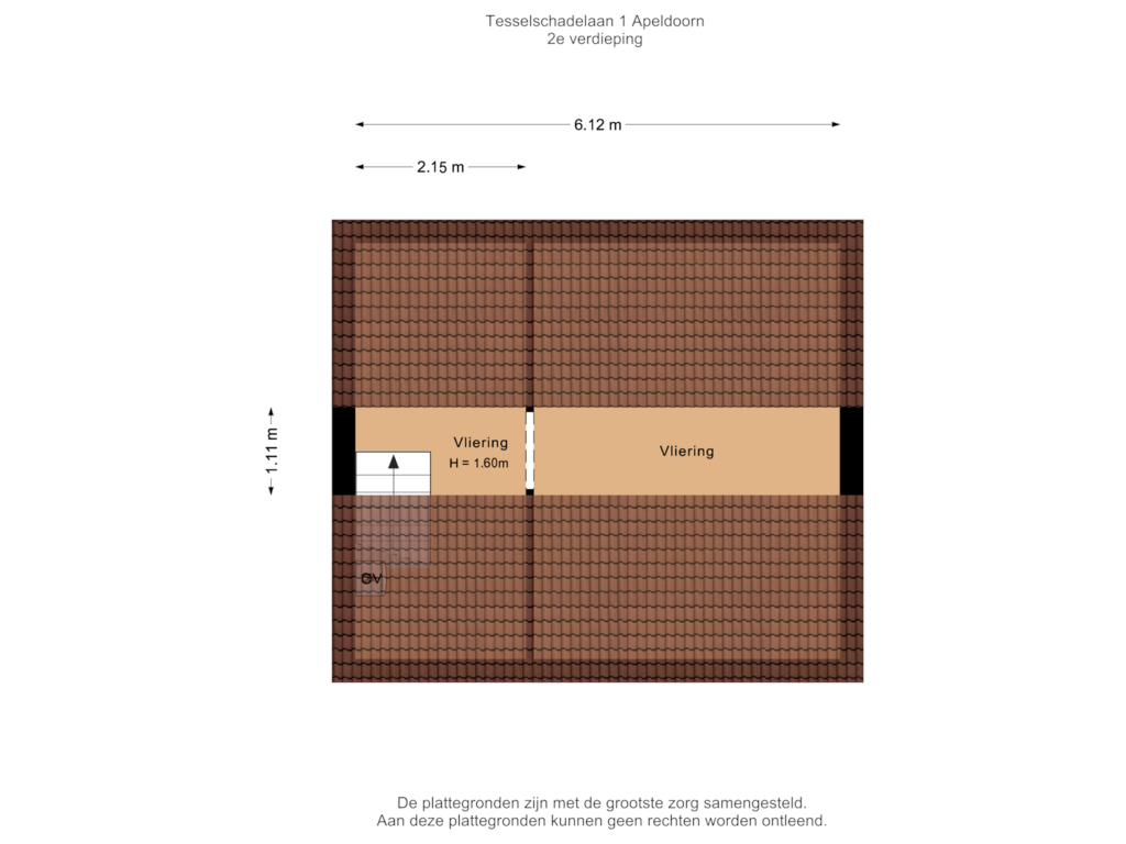 Bekijk plattegrond van 2e verdieping van Tesselschadelaan 1